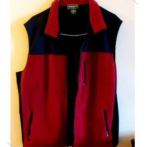 Eddie Bauer XL Women's Red Blue Fleece Vest Gift